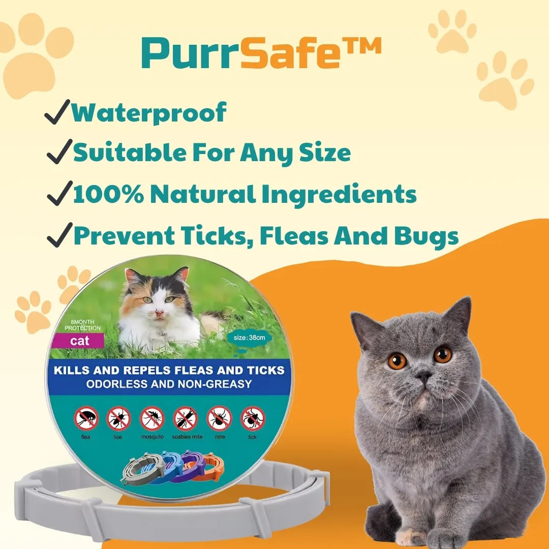 PurrSafe™ - 8 Months Flea & Tick Collar for Cats
