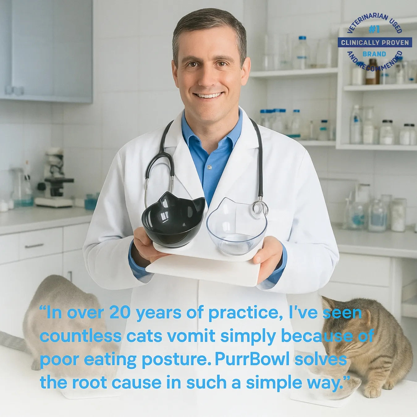 PurrBowl™ Orthopedic Anti-Vomiting Cat Feeder