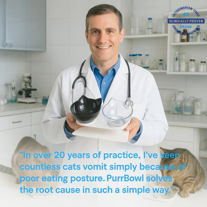 PurrBowl™ Orthopedic Anti-Vomiting Cat Feeder