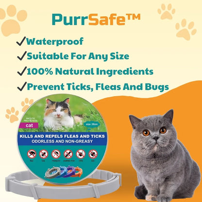 PurrSafe™ - 8 Months Flea & Tick Collar for Cats